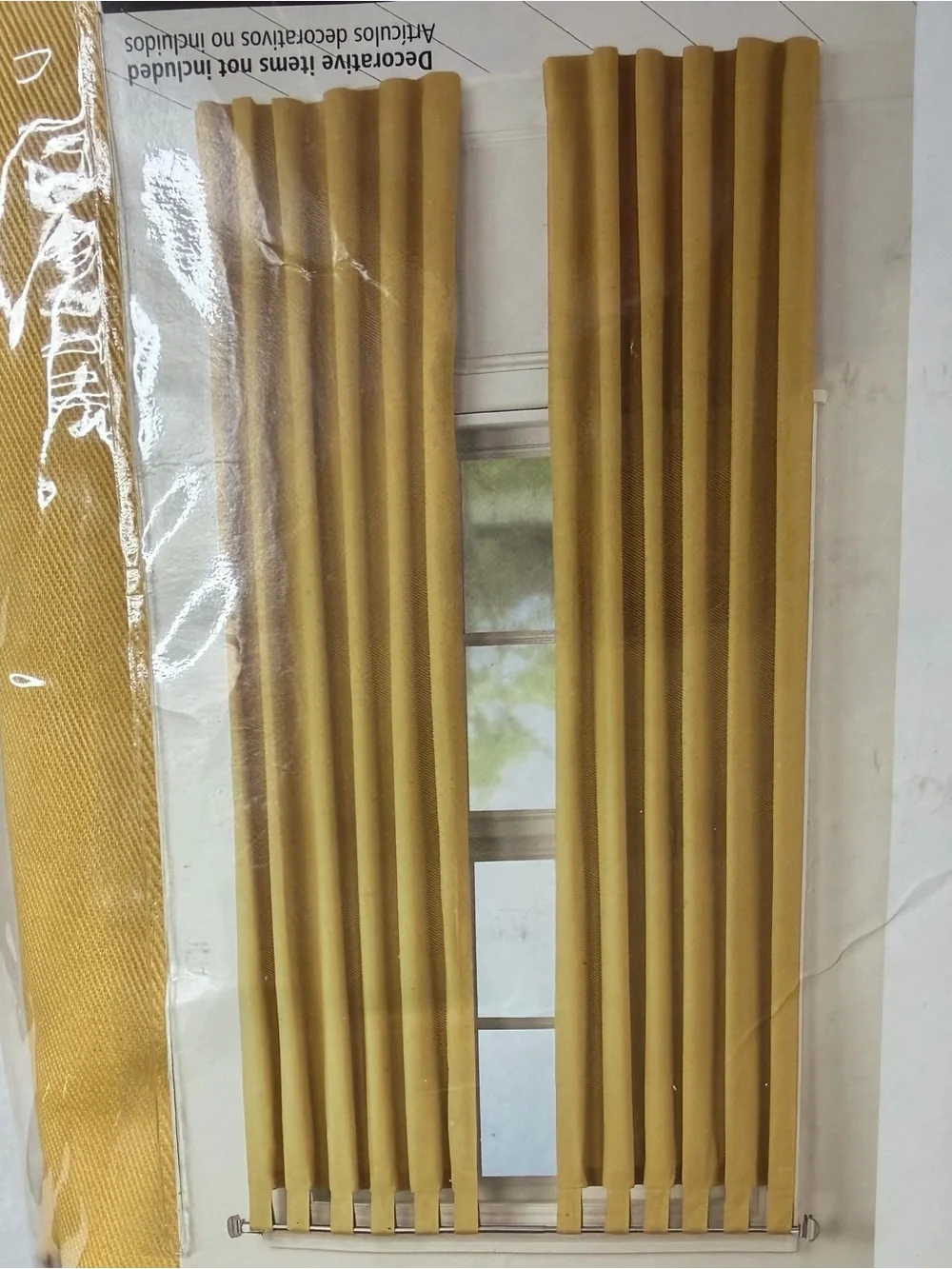 Mainstays Chino Curtain Panels  80”WX84”L in Yellow - One pkg 2 Panels.